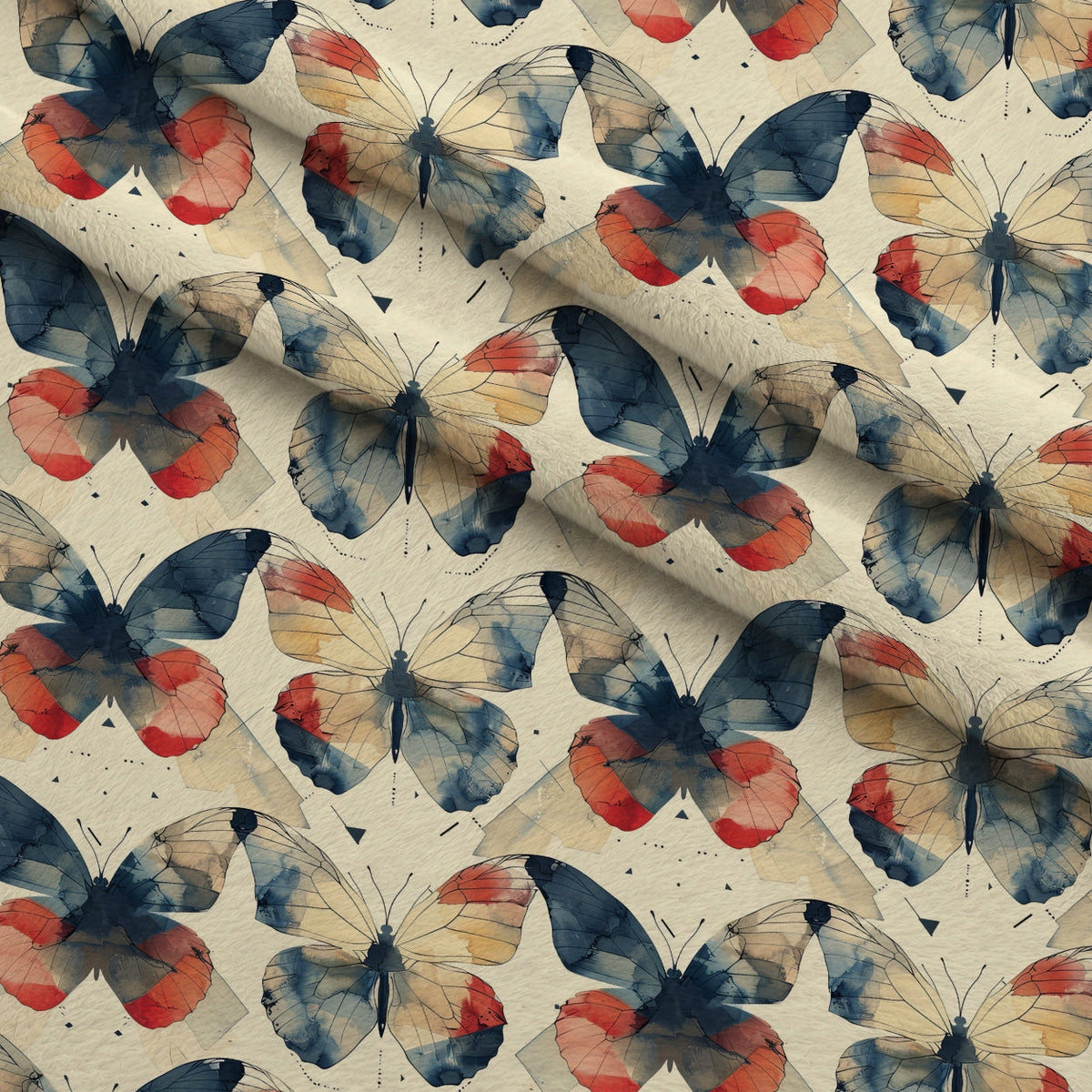 Kaleidoscope Wings Pattern 1 Fleece Fabric — fleece fabric folded close-up preview (mv-fleece-v1:lying)