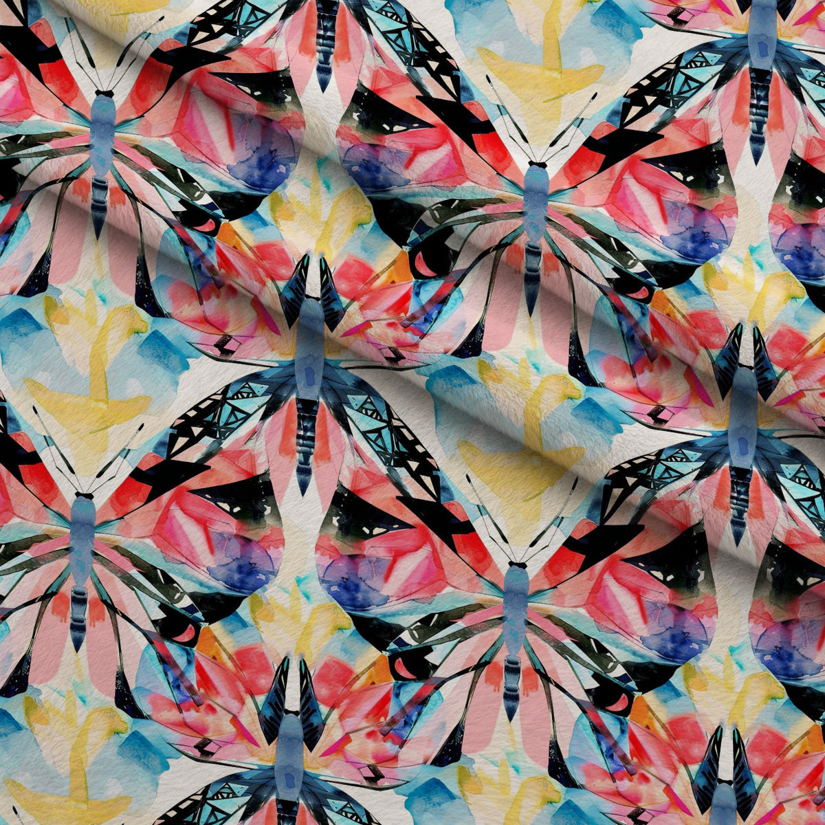 Kaleidoscope Wings Pattern 10 Fleece Fabric — fleece fabric folded close-up preview (mv-fleece-v1:lying)