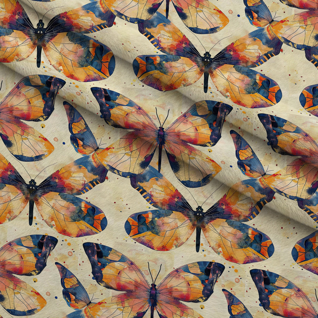 Kaleidoscope Wings Pattern 11 Fleece Fabric — fleece fabric folded close-up preview (mv-fleece-v1:lying)