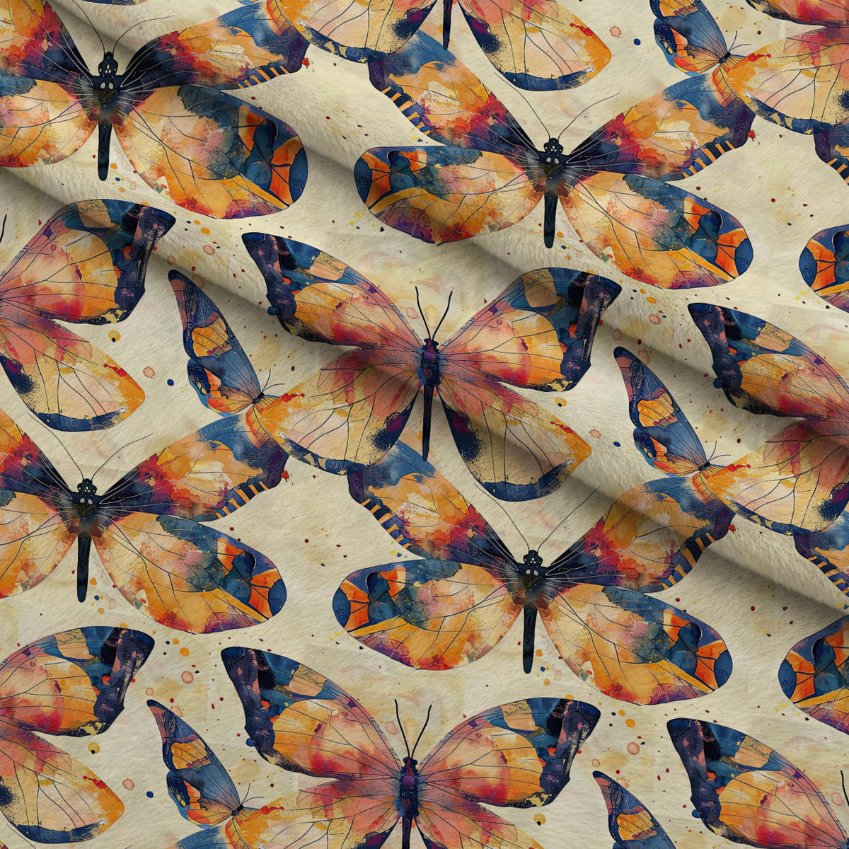 Kaleidoscope Wings Pattern 11 Fleece Fabric — fleece fabric folded close-up preview (mv-fleece-v1:lying)