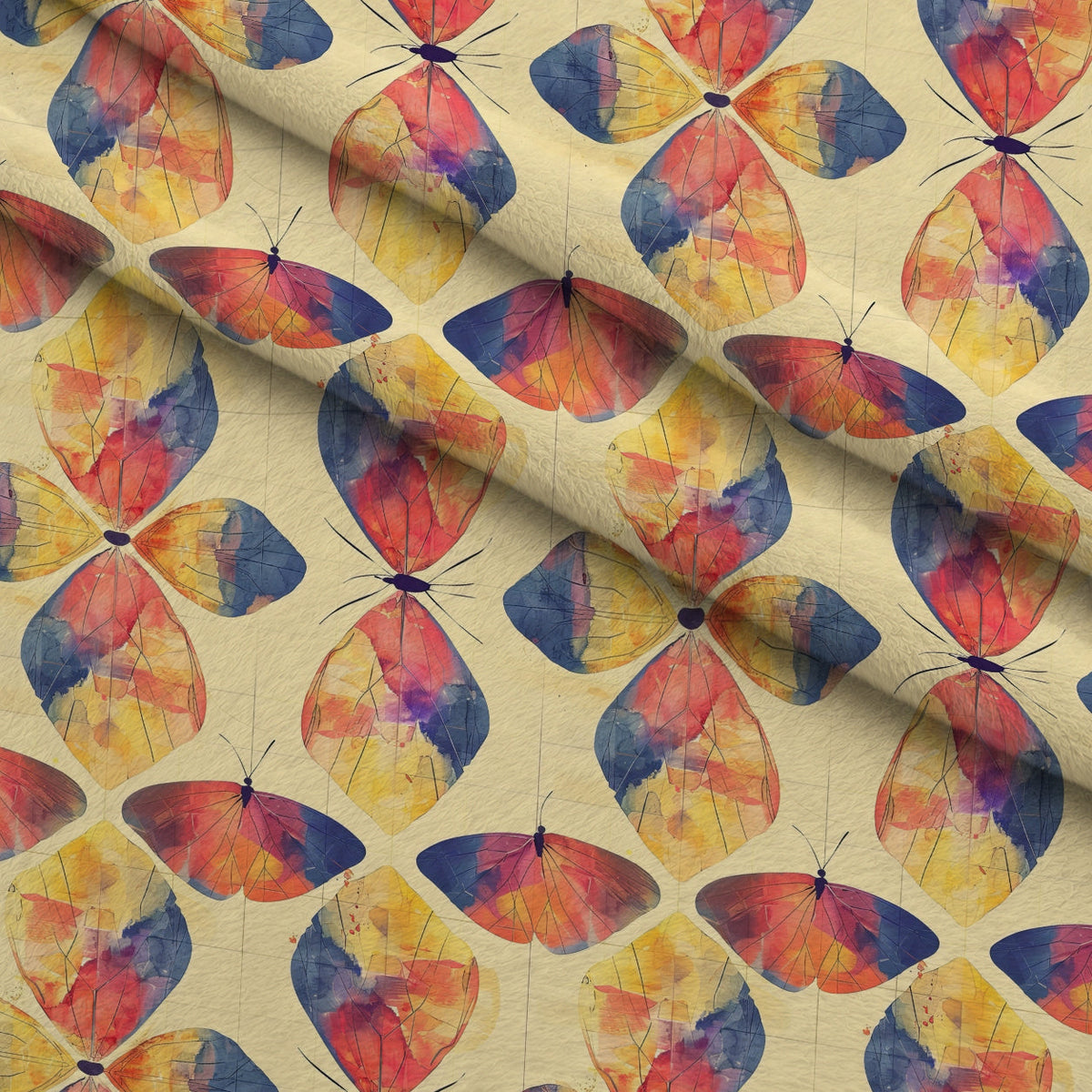 Kaleidoscope Wings Pattern 13 Fleece Fabric — fleece fabric folded close-up preview (mv-fleece-v1:lying)