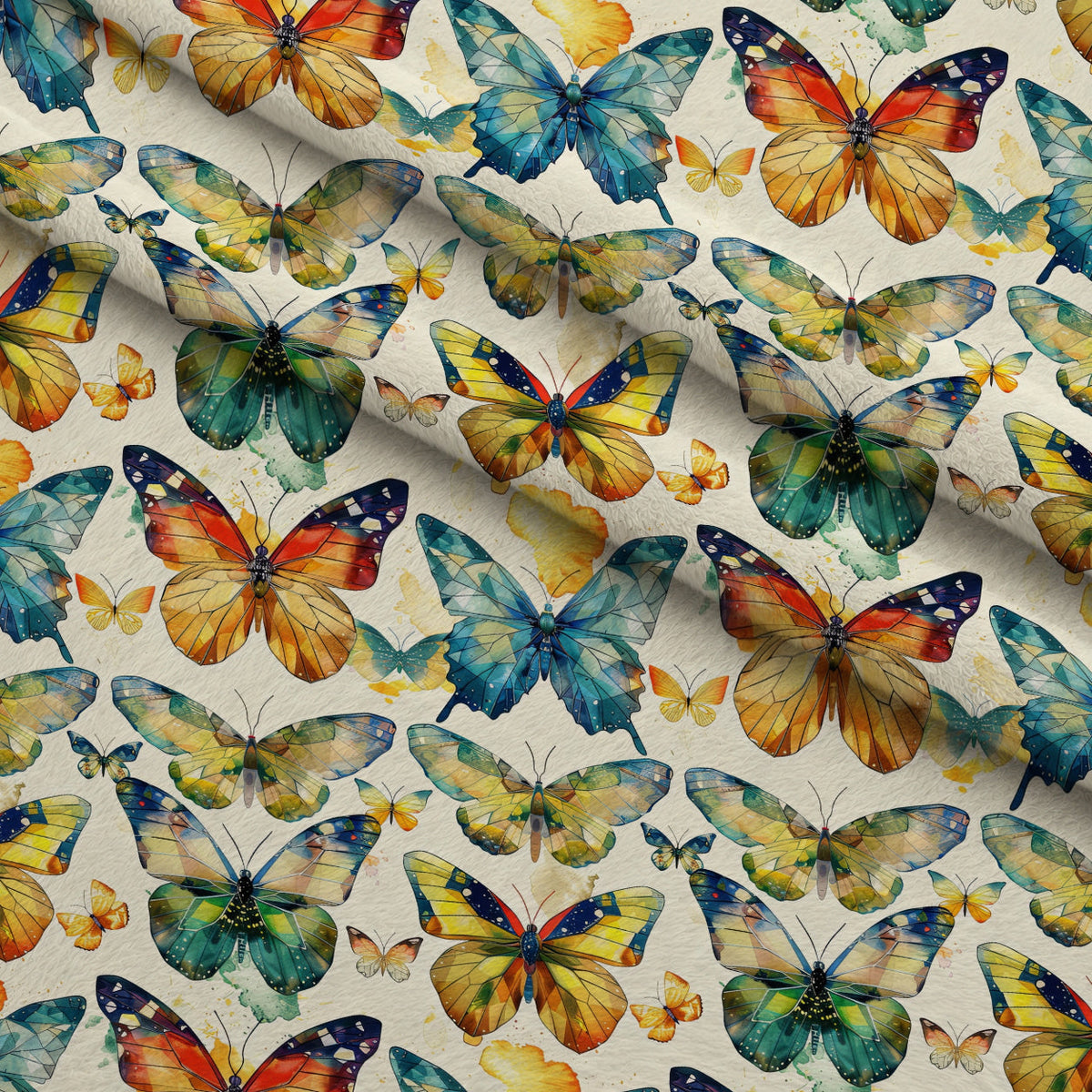 Kaleidoscope Wings Pattern 14 Fleece Fabric — fleece fabric folded close-up preview (mv-fleece-v1:lying)