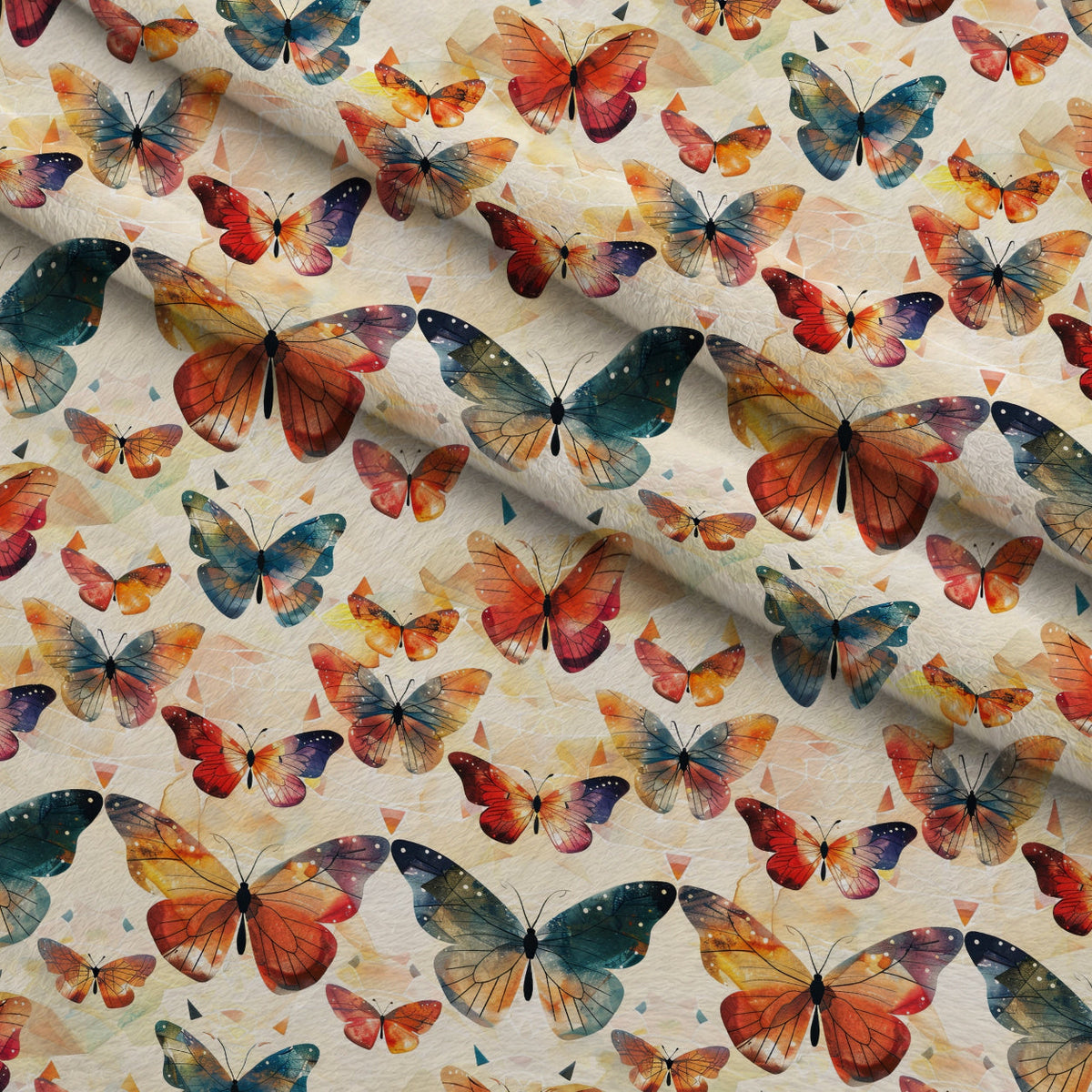 Kaleidoscope Wings Pattern 15 Fleece Fabric — fleece fabric folded close-up preview (mv-fleece-v1:lying)