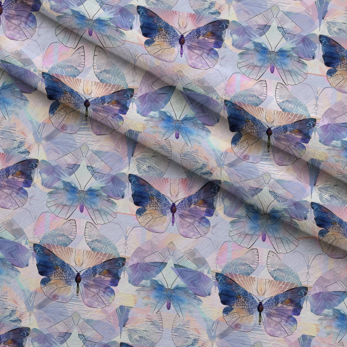 Kaleidoscope Wings Pattern 16 Fleece Fabric — fleece fabric folded close-up preview (mv-fleece-v1:lying)