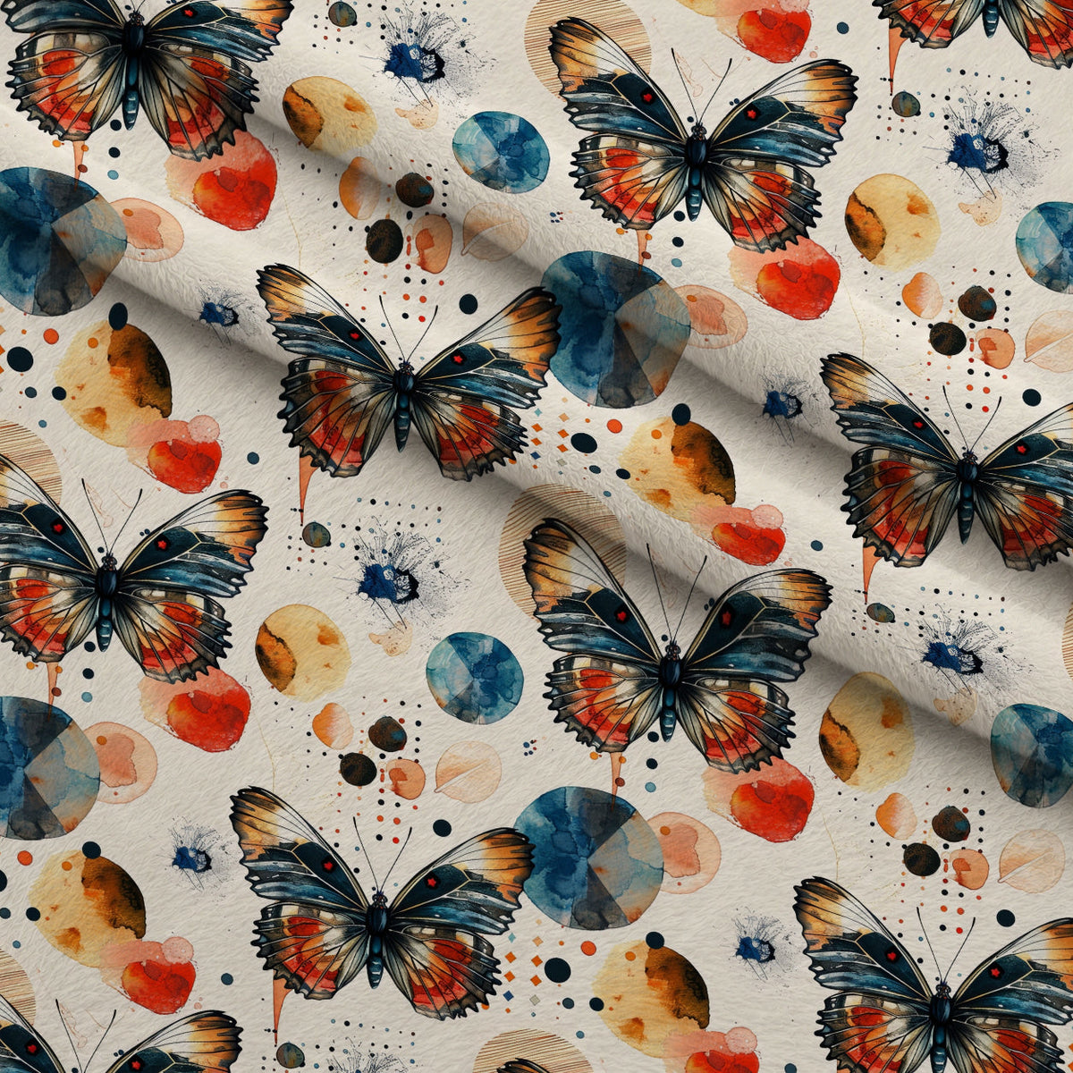 Kaleidoscope Wings Pattern 17 Fleece Fabric — fleece fabric folded close-up preview (mv-fleece-v1:lying)