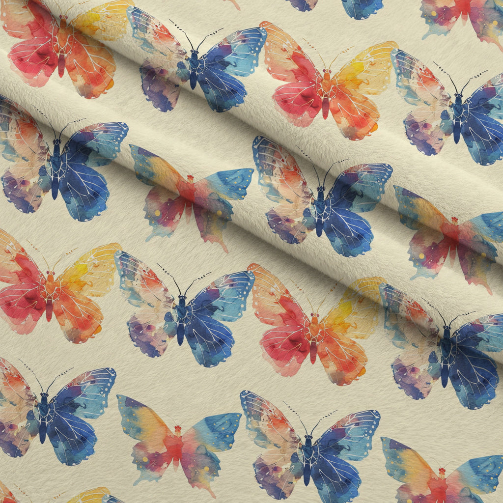 Kaleidoscope Wings Pattern 18 Fleece Fabric — fleece fabric folded close-up preview (mv-fleece-v1:lying)