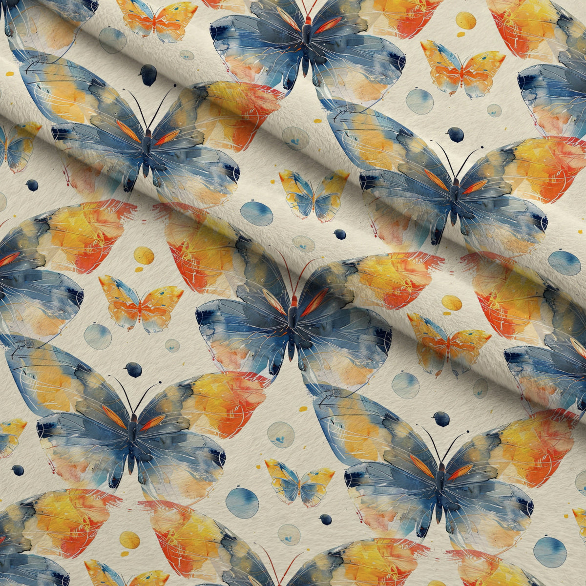 Kaleidoscope Wings Pattern 2 Fleece Fabric — fleece fabric folded close-up preview (mv-fleece-v1:lying)