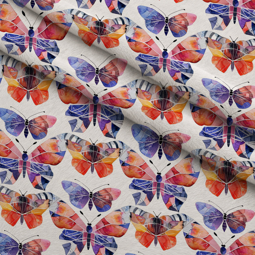 Kaleidoscope Wings Pattern 5 Fleece Fabric — fleece fabric folded close-up preview (mv-fleece-v1:lying)
