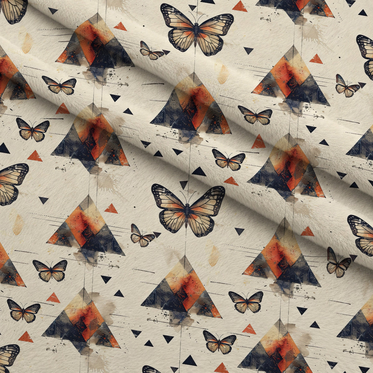 Kaleidoscope Wings Pattern 7 Fleece Fabric — fleece fabric folded close-up preview (mv-fleece-v1:lying)