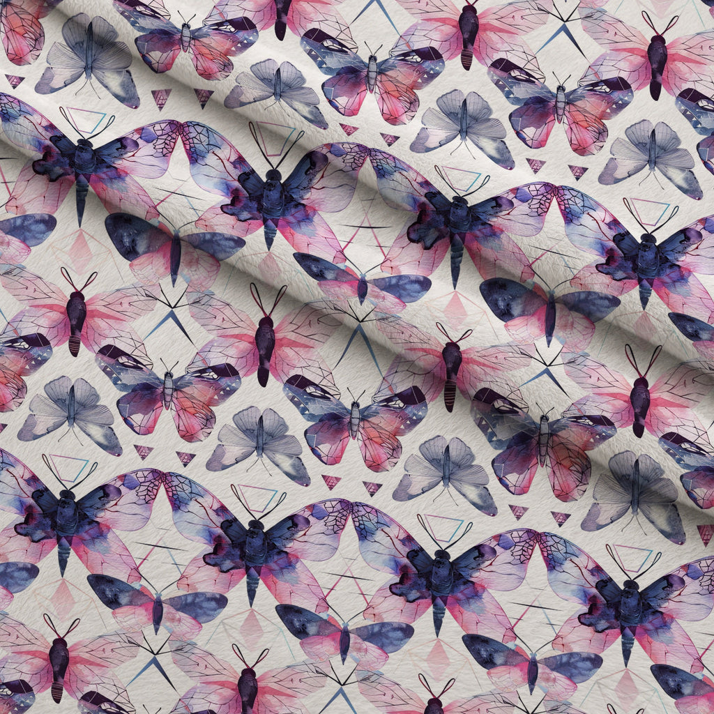 Kaleidoscope Wings Pattern 9 Fleece Fabric — fleece fabric folded close-up preview (mv-fleece-v1:lying)