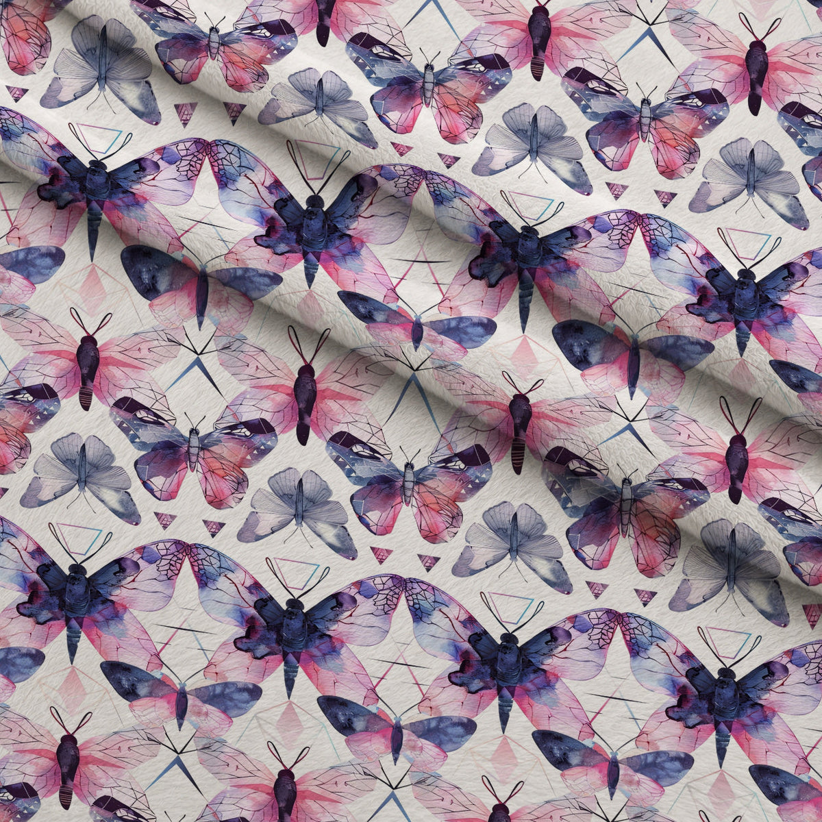 Kaleidoscope Wings Pattern 9 Fleece Fabric — fleece fabric folded close-up preview (mv-fleece-v1:lying)