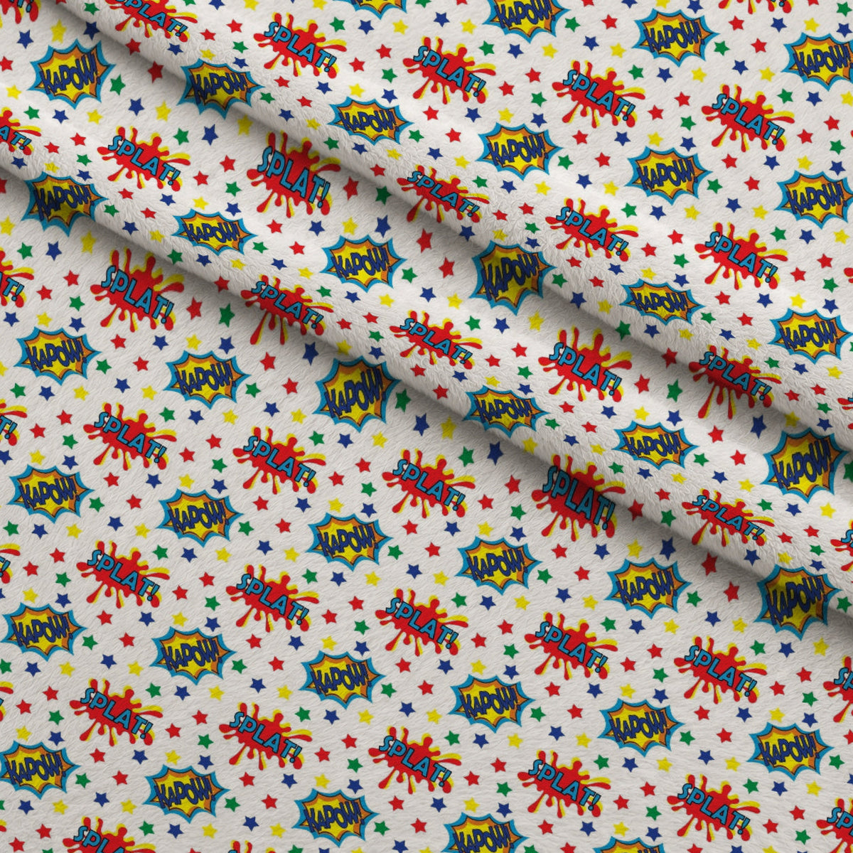 Kapow City Pattern 1 Fleece Fabric — fleece fabric folded close-up preview (mv-fleece-v1:lying)