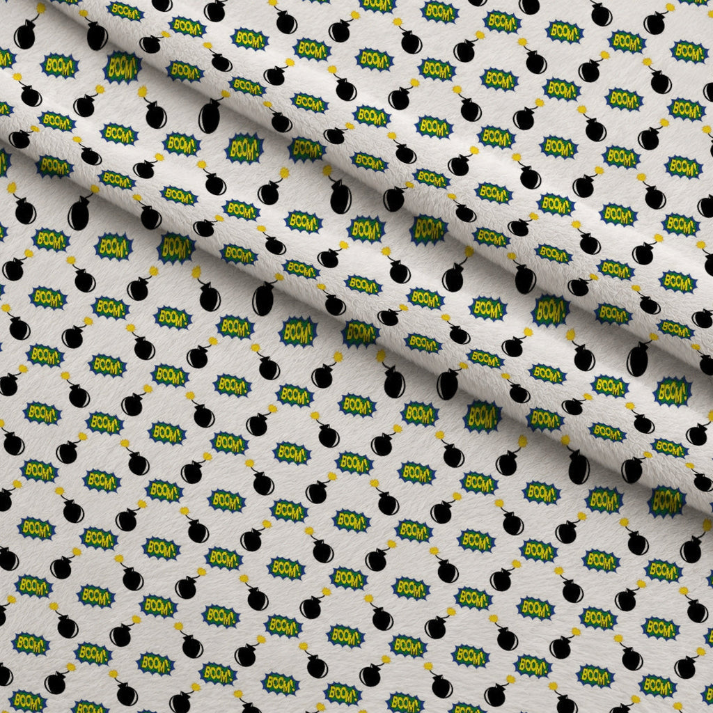 Kapow City Pattern 2 Fleece Fabric — fleece fabric folded close-up preview (mv-fleece-v1:lying)