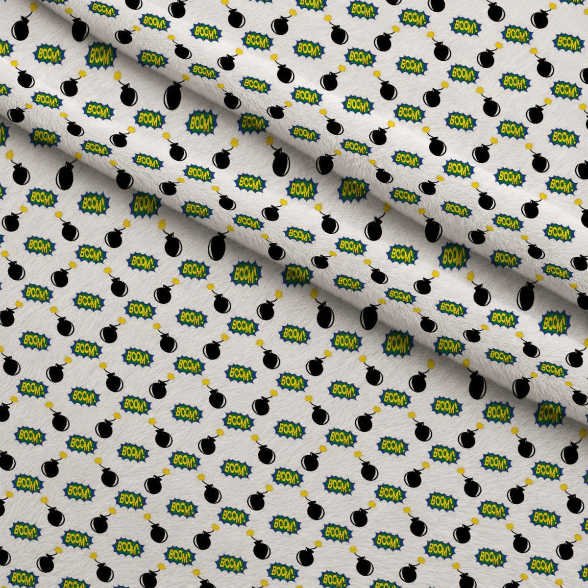 Kapow City Pattern 2 Fleece Fabric — fleece fabric folded close-up preview (mv-fleece-v1:lying)