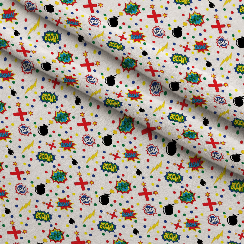 Kapow City Pattern 4 Fleece Fabric — fleece fabric folded close-up preview (mv-fleece-v1:lying)
