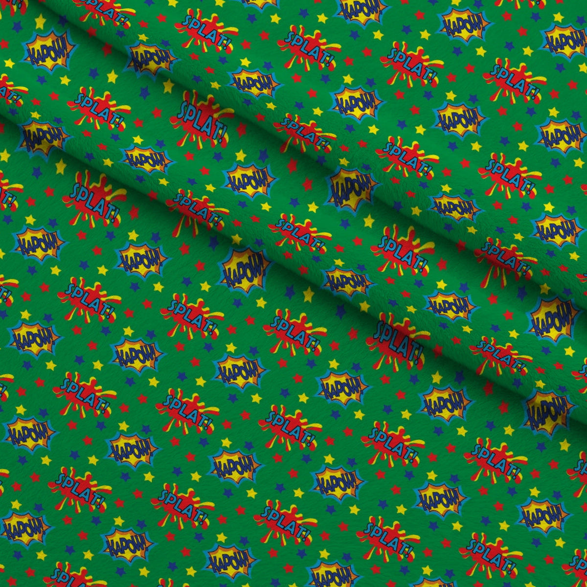 Kapow City Pattern 5 Fleece Fabric — fleece fabric folded close-up preview (mv-fleece-v1:lying)