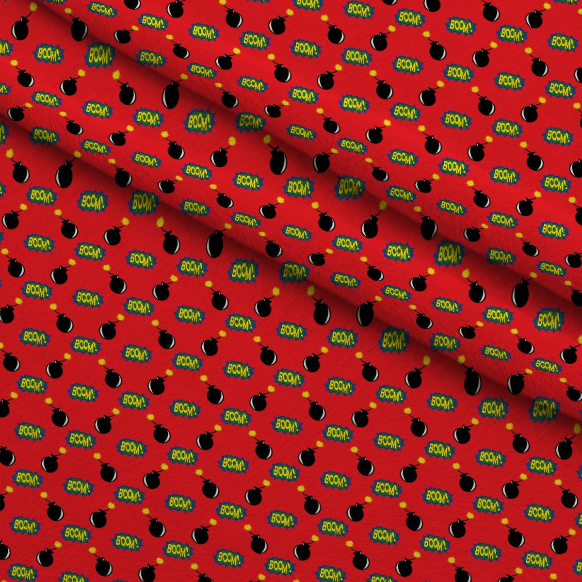 Kapow City Pattern 6 Fleece Fabric — fleece fabric folded close-up preview (mv-fleece-v1:lying)