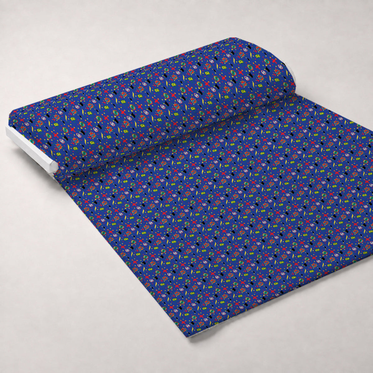Kapow City Pattern 8 Fleece Fabric — fleece fabric unrolled bolt preview (mv-fleece-v1:bolt)