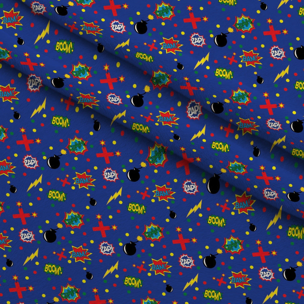 Kapow City Pattern 8 Fleece Fabric — fleece fabric folded close-up preview (mv-fleece-v1:lying)