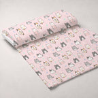 Kawaii Kitty Garden Pattern 1 Fleece Fabric — fleece fabric unrolled bolt preview (mv-fleece-v1:bolt)