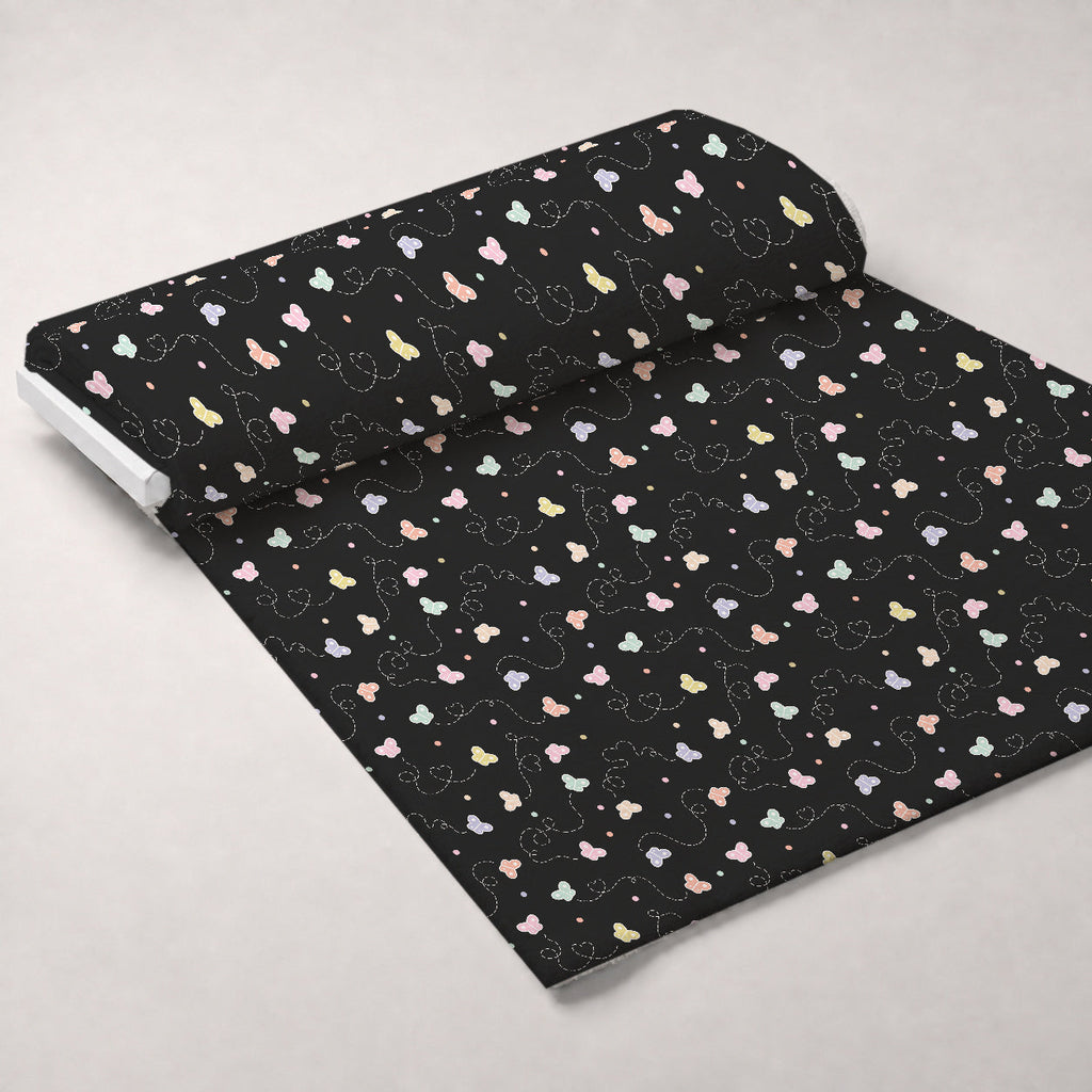 Kawaii Kitty Garden Pattern 10 Fleece Fabric — fleece fabric unrolled bolt preview (mv-fleece-v1:bolt)