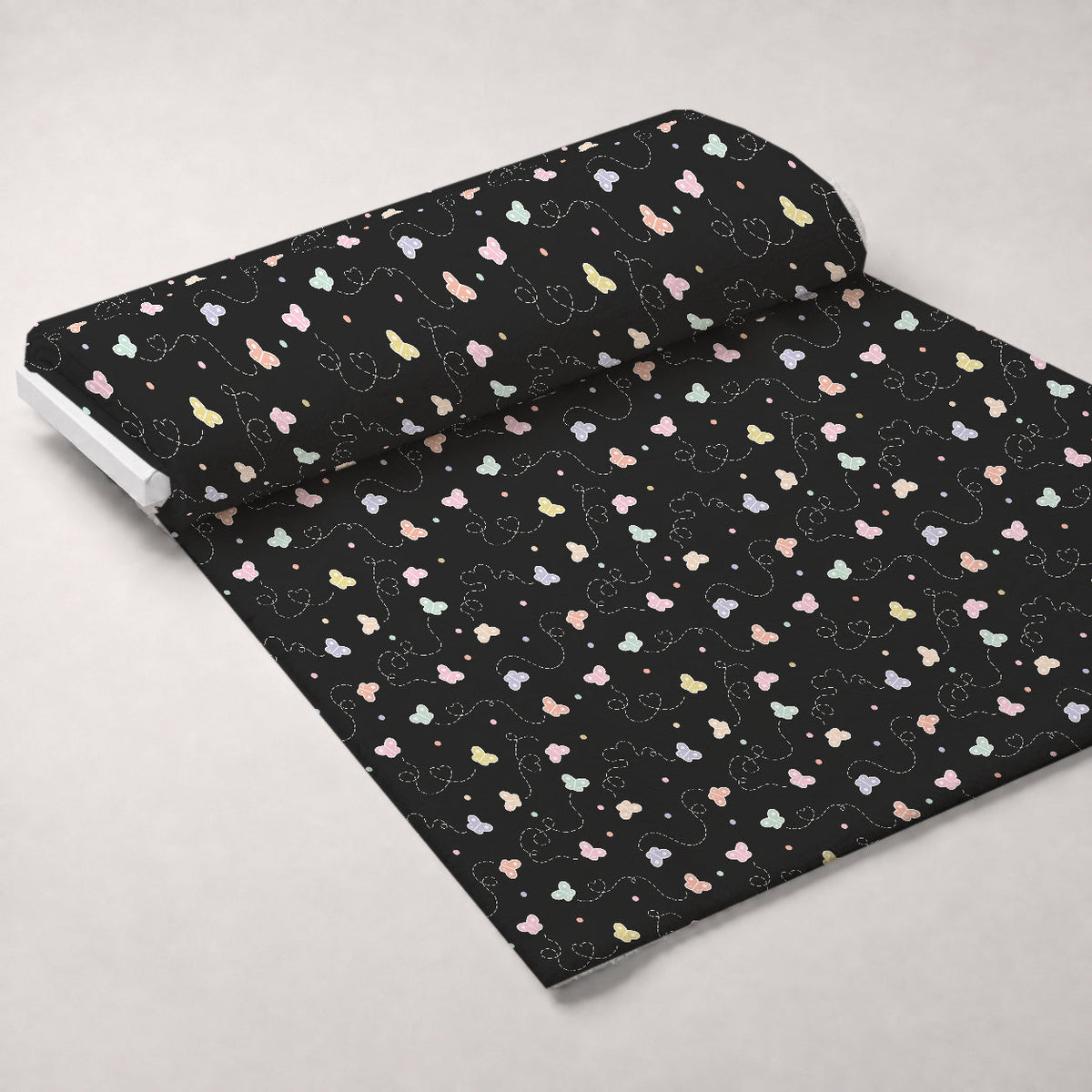 Kawaii Kitty Garden Pattern 10 Fleece Fabric — fleece fabric unrolled bolt preview (mv-fleece-v1:bolt)