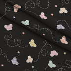 Kawaii Kitty Garden Pattern 10 Fleece Fabric — fleece fabric folded close-up preview (mv-fleece-v1:lying)