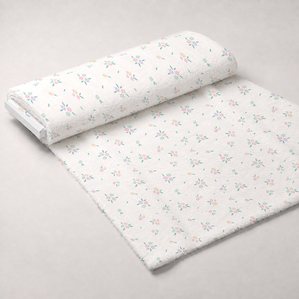 Kawaii Kitty Garden Pattern 11 Fleece Fabric — fleece fabric unrolled bolt preview (mv-fleece-v1:bolt)