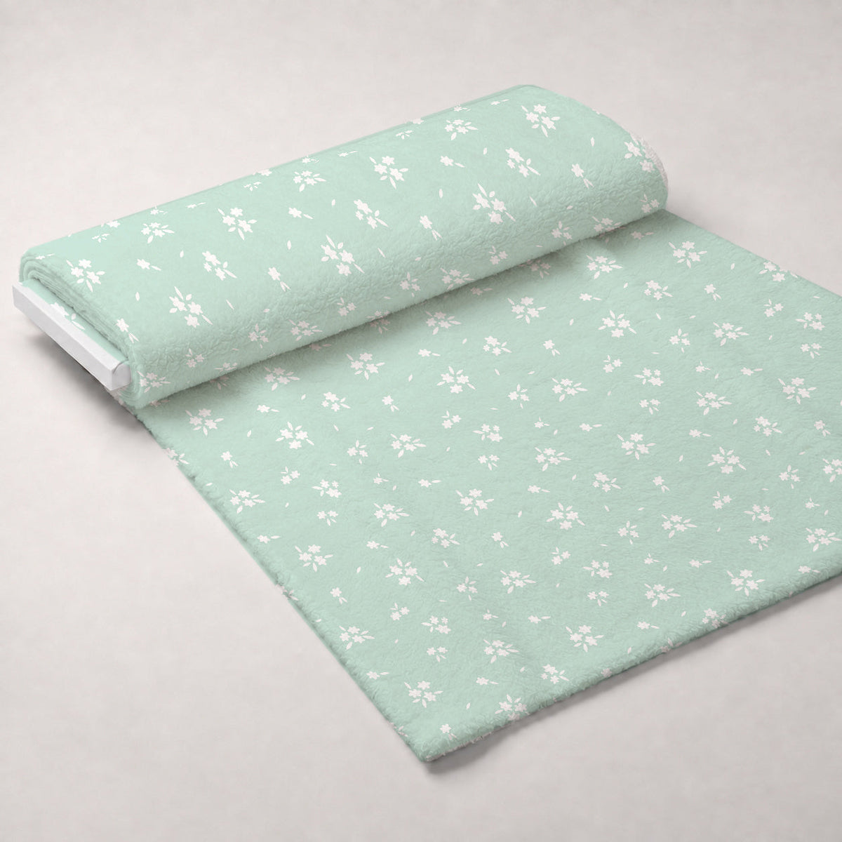 Kawaii Kitty Garden Pattern 13 Fleece Fabric — fleece fabric unrolled bolt preview (mv-fleece-v1:bolt)