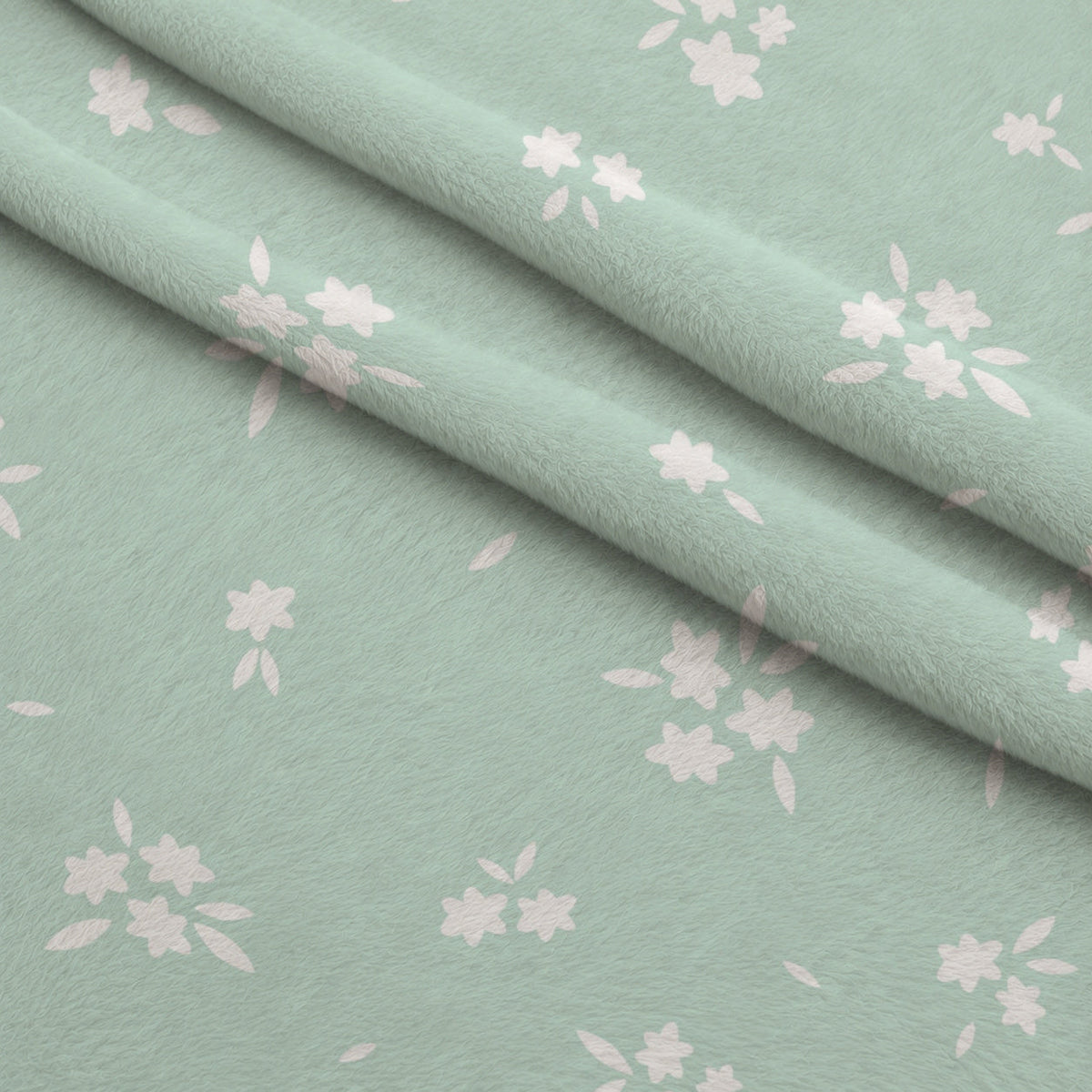 Kawaii Kitty Garden Pattern 13 Fleece Fabric — fleece fabric folded close-up preview (mv-fleece-v1:lying)