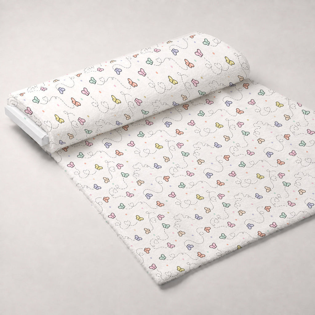 Kawaii Kitty Garden Pattern 2 Fleece Fabric — fleece fabric unrolled bolt preview (mv-fleece-v1:bolt)