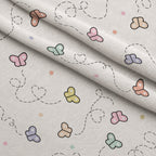 Kawaii Kitty Garden Pattern 2 Fleece Fabric — fleece fabric folded close-up preview (mv-fleece-v1:lying)