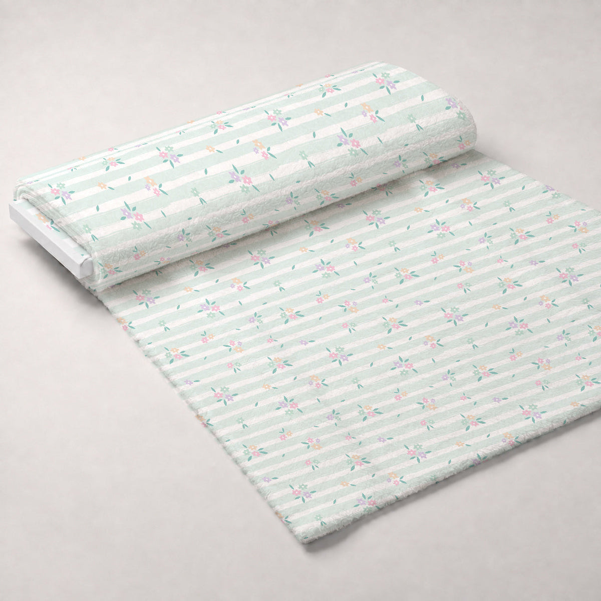 Kawaii Kitty Garden Pattern 5 Fleece Fabric — fleece fabric unrolled bolt preview (mv-fleece-v1:bolt)