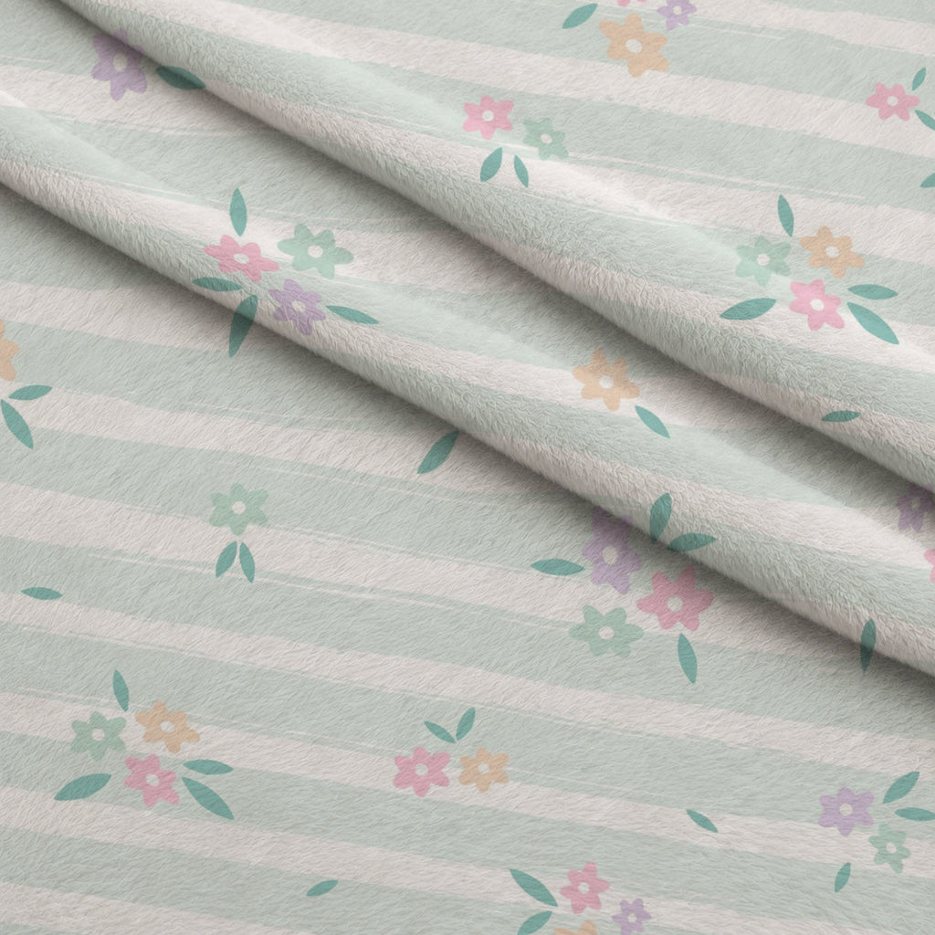 Kawaii Kitty Garden Pattern 5 Fleece Fabric — fleece fabric folded close-up preview (mv-fleece-v1:lying)