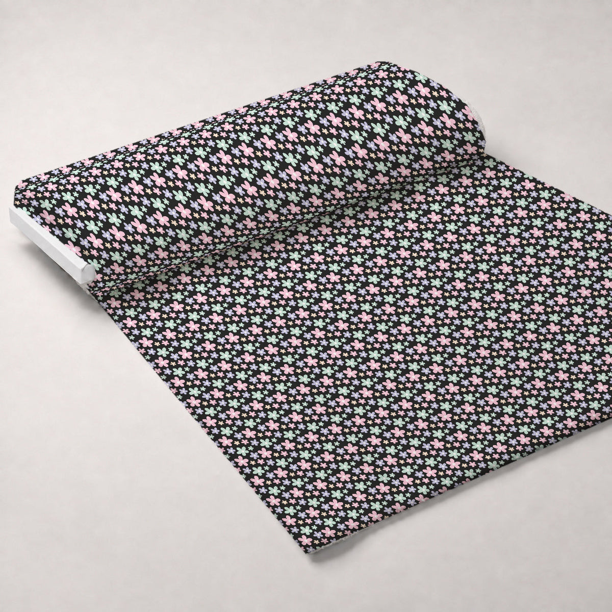 Kawaii Kitty Garden Pattern 7 Fleece Fabric — fleece fabric unrolled bolt preview (mv-fleece-v1:bolt)