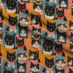 Kerchief Kittens Pattern 2 Fleece Fabric — fleece fabric folded close-up preview (mv-fleece-v1:lying)