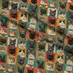 Kerchief Kittens Pattern 3 Fleece Fabric — fleece fabric folded close-up preview (mv-fleece-v1:lying)