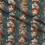 Kerchief Kittens Pattern 6 Fleece Fabric — fleece fabric folded close-up preview (mv-fleece-v1:lying)