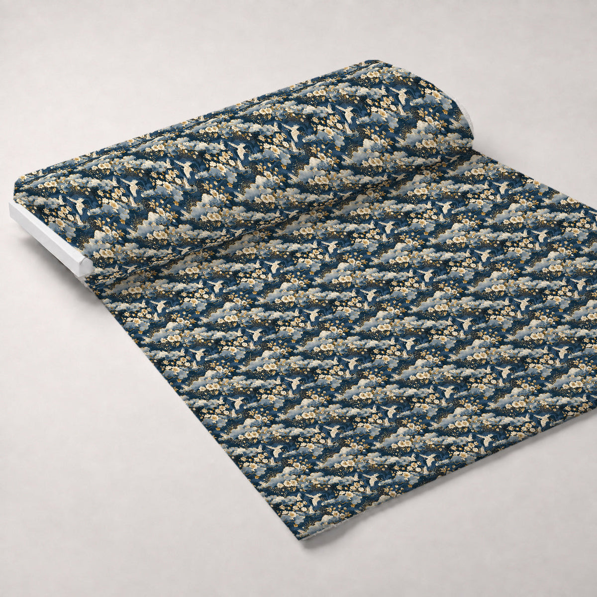 Kimono Clouds Pattern 3 Fleece Fabric — fleece fabric unrolled bolt preview (mv-fleece-v1:bolt)