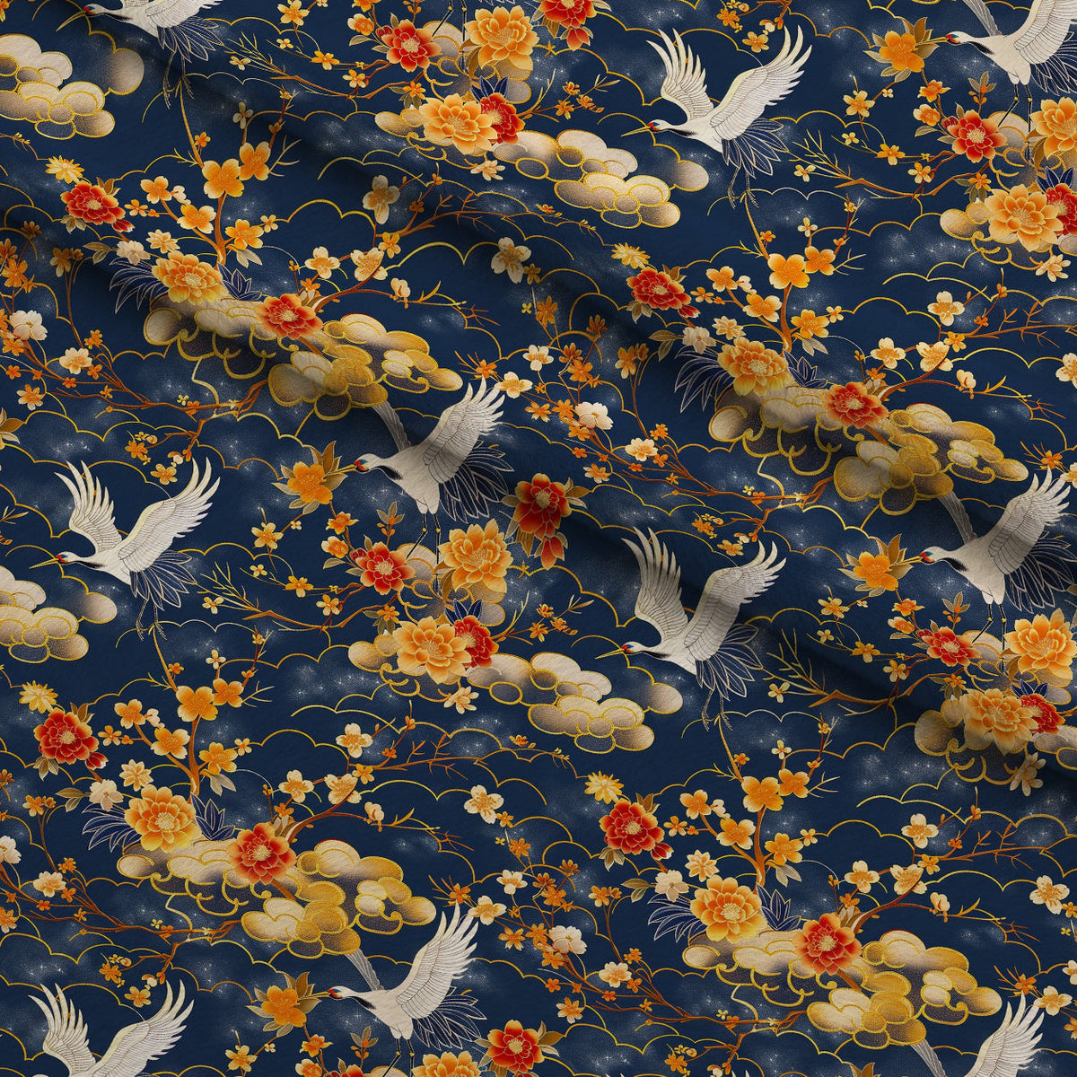 Kimono Clouds Pattern 4 Fleece Fabric — fleece fabric folded close-up preview (mv-fleece-v1:lying)