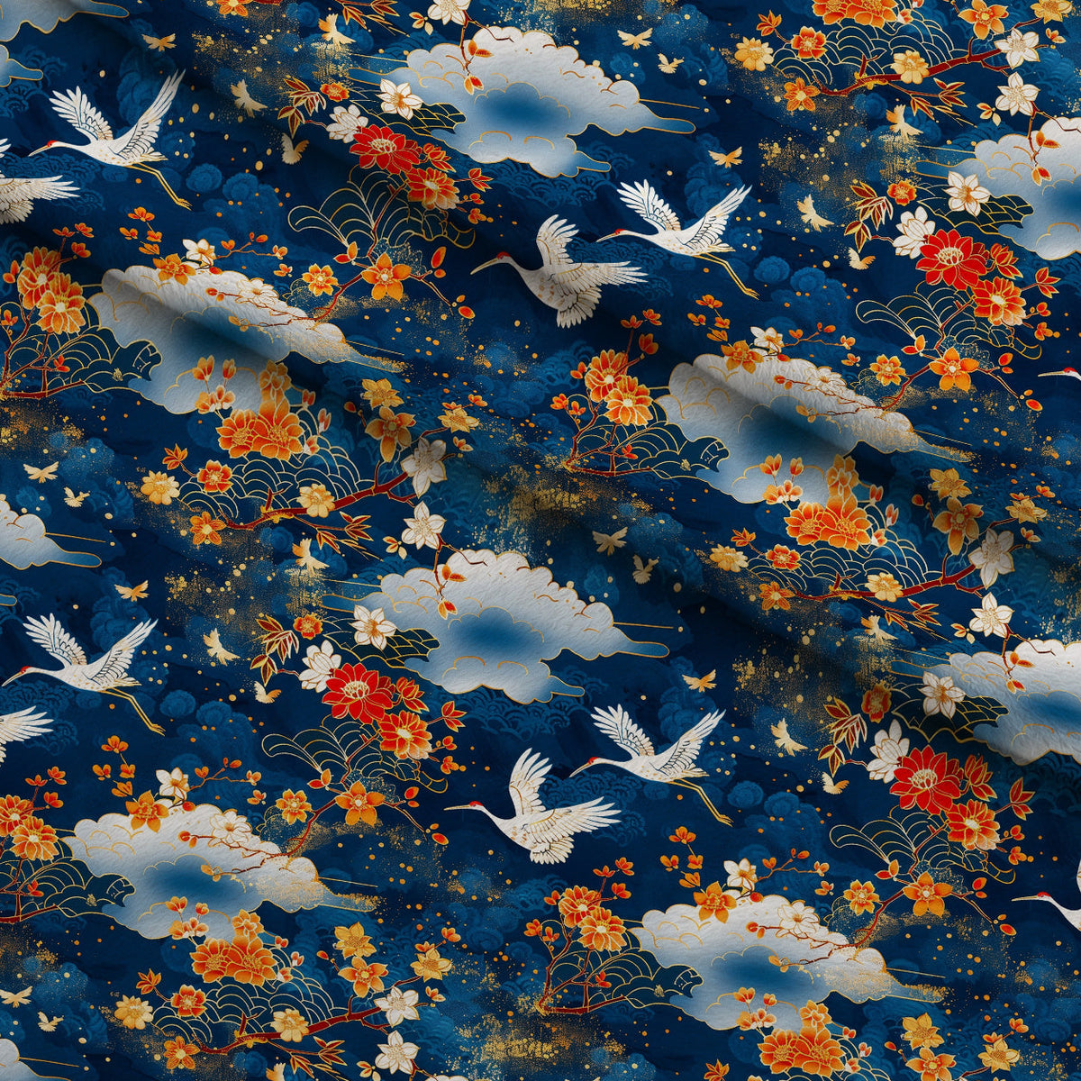 Kimono Clouds Pattern 5 Fleece Fabric — fleece fabric folded close-up preview (mv-fleece-v1:lying)