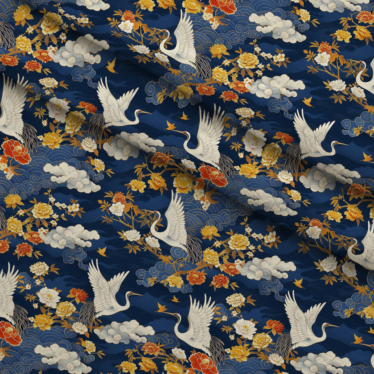 Kimono Clouds Pattern 6 Fleece Fabric — fleece fabric folded close-up preview (mv-fleece-v1:lying)
