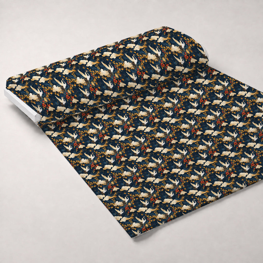 Kimono Clouds Pattern 7 Fleece Fabric — fleece fabric unrolled bolt preview (mv-fleece-v1:bolt)
