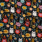 Kitten Meadow Pattern 15 Fleece Fabric — fleece fabric folded close-up preview (mv-fleece-v1:lying)