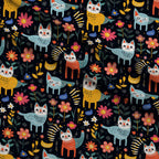 Kitten Meadow Pattern 5 Fleece Fabric — fleece fabric folded close-up preview (mv-fleece-v1:lying)