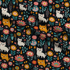 Kitten Meadow Pattern 8 Fleece Fabric — fleece fabric folded close-up preview (mv-fleece-v1:lying)