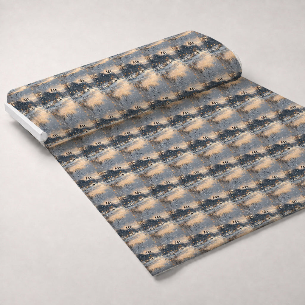 Lamplight Snowfall Pattern 1 Fleece Fabric — fleece fabric unrolled bolt preview (mv-fleece-v1:bolt)
