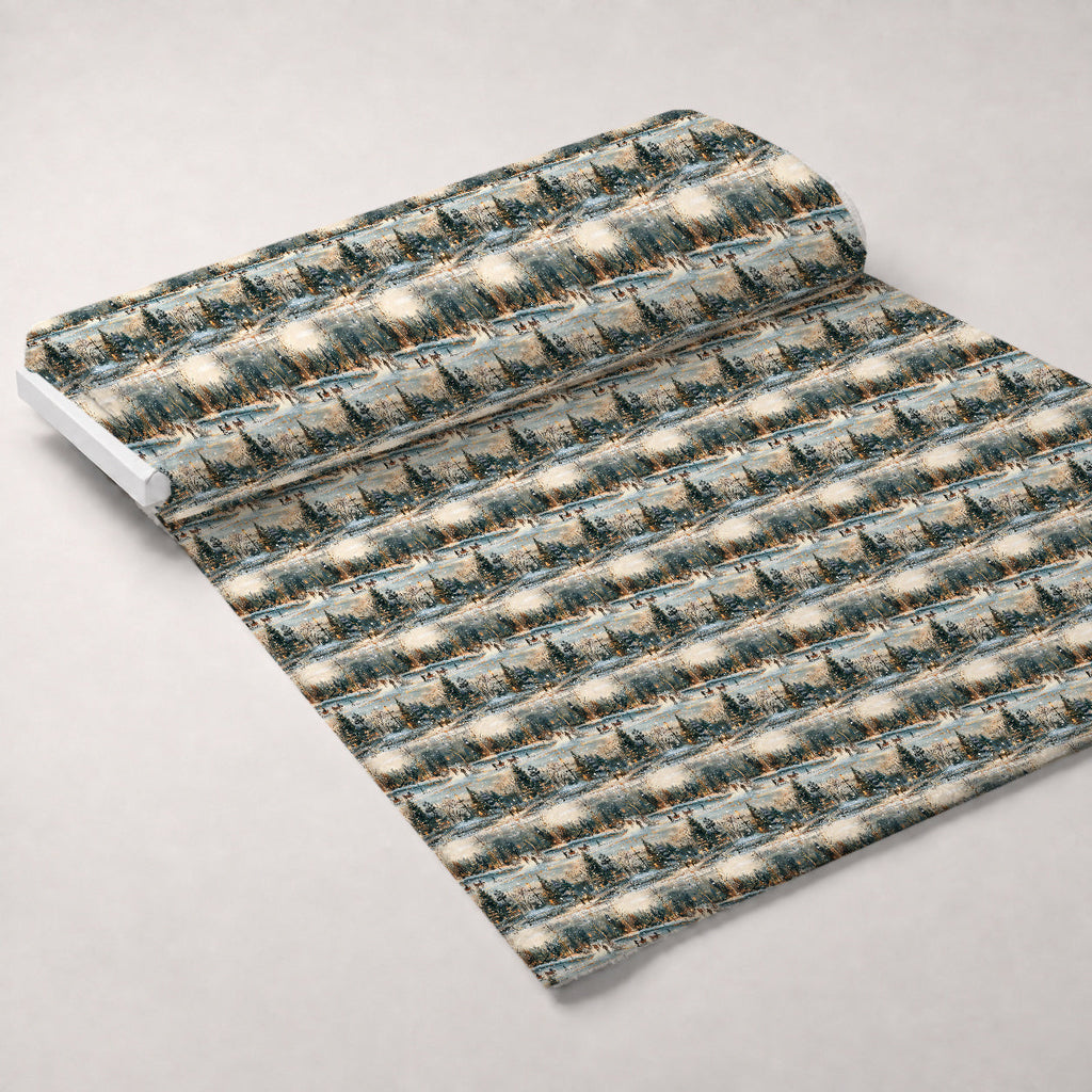 Lamplight Snowfall Pattern 10 Fleece Fabric — fleece fabric unrolled bolt preview (mv-fleece-v1:bolt)