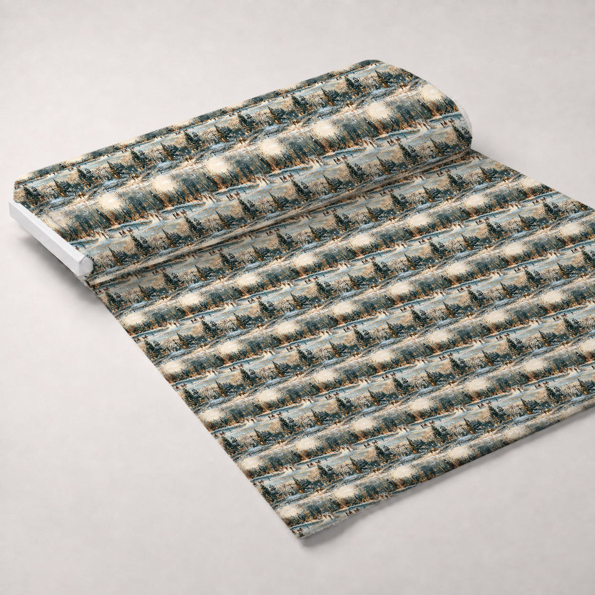 Lamplight Snowfall Pattern 10 Fleece Fabric — fleece fabric unrolled bolt preview (mv-fleece-v1:bolt)