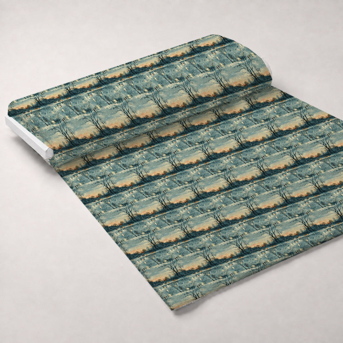 Lamplight Snowfall Pattern 11 Fleece Fabric — fleece fabric unrolled bolt preview (mv-fleece-v1:bolt)